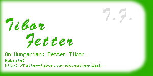 tibor fetter business card
